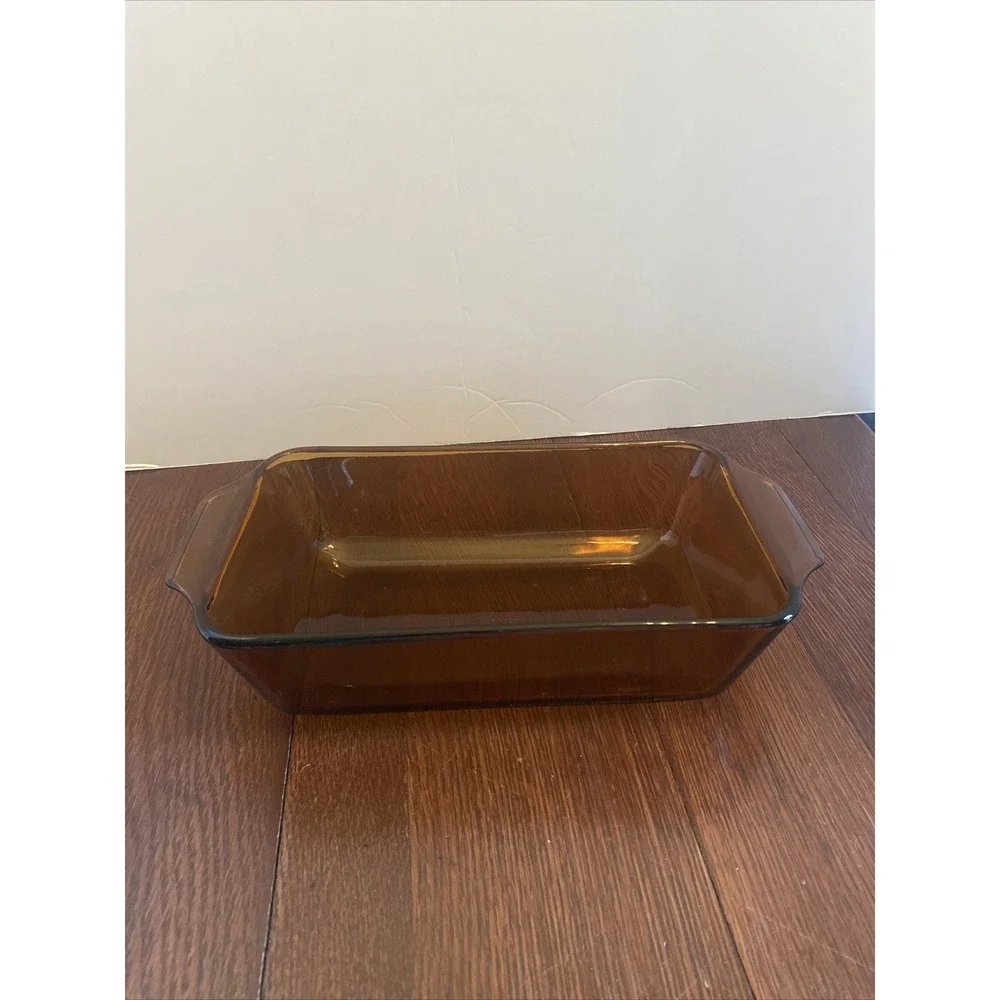 Anchor Hocking Fire King #441 Harvest‎ Amber 1 Quart  Loaf Pan Dish Vintage